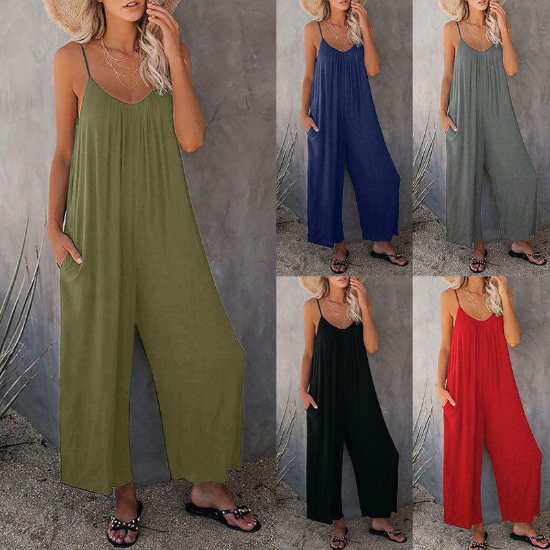 WIDE LEG FLOWY JUMPSUIT