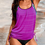Side Ruched Splicing Two-Piece Tankini Set