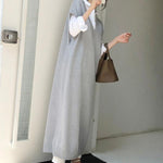 Knitting Loose V-Neck Sleeveless Long Dress