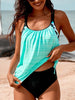 Side Ruched Splicing Two-Piece Tankini Set