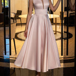 Sexy Deep V Mid-length Evening Dress