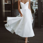 White Suspenders Big Swing Dress Gown