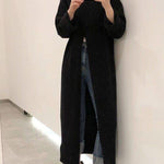 Sleeve Loose Casual Split Over the knee Long Sweater