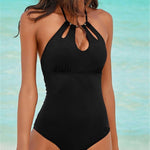 Solid Color Leaky Chest Swimsuits