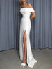 White tube top slit skirt