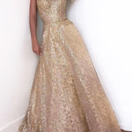 Deep V sequin sexy suspender dress