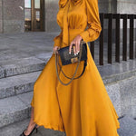 Fashion Retro Lace-up Velvet Dress
