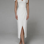 Solid color split dress