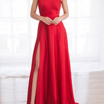 Temperament Halter Neck Side Slit Short Tight-fitting Gown
