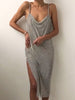 Fashionable Glossy Sling Dress