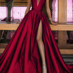 Women's Sexy Deep V Slit Dress