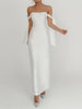 Drop Shoulder Pearl Strap Temperament Dress