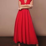 V-neck Ruffle Sleeve Waist Dress