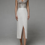 Elegant and sexy tube top straight dress