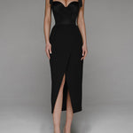 Solid color split dress