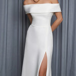 White tube top slit skirt