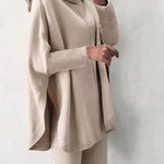 Elegant High Collar Sweater Set