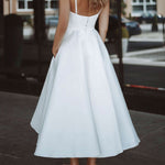 V-neck strap A-line dress