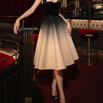 Gradient Color Suspender Dinner Gown