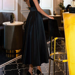 Sexy Deep V Mid-length Evening Dress