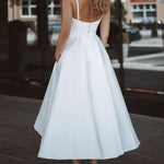 White Suspenders Big Swing Dress Gown