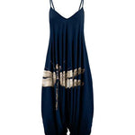 Ladies Summer Dragonfly Print Sleeveless Harem Jumpsuit