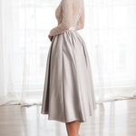 Shiny and elegant A-line midi dress