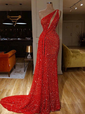 Sexy Slanted Shoulder Bronzing Slim Dress