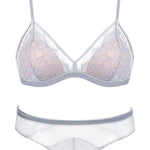 Sexy Lace Thin Section Gathering Nipple Underwear Set