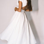 White v-neck halter dress