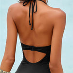 Solid Color Leaky Chest Swimsuits