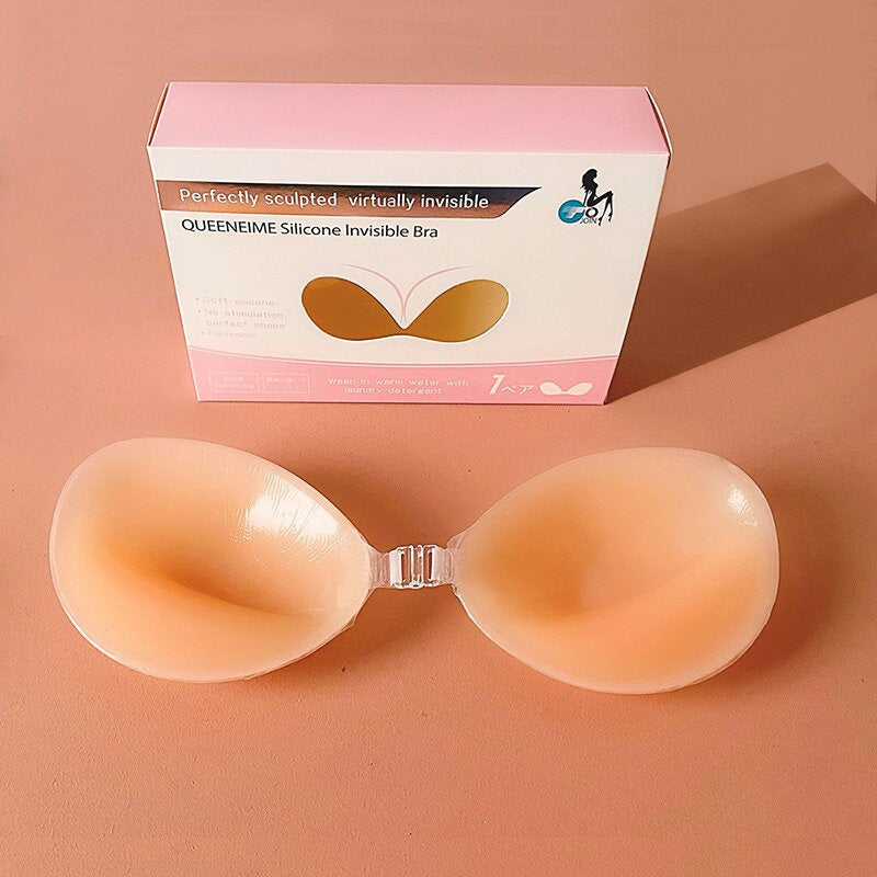 Silicone bra, gather and pull bra, wedding dress strapless invisible bra