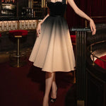 Gradient Color Suspender Dinner Gown
