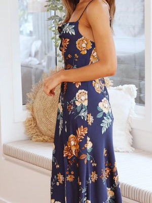 Women's Dresses Floral Split Cami Midi Dress