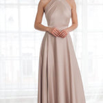 Temperament Halter Neck Side Slit Short Tight-fitting Gown