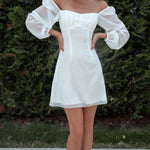 White Square Neck Tight Mini Skirt