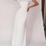 Pure color simple short-sleeve dress