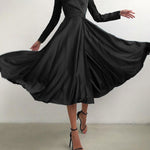 Fashion Elegant Long Sleeve V-Neck Evening Dress