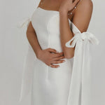 Drop Shoulder Pearl Strap Temperament Dress
