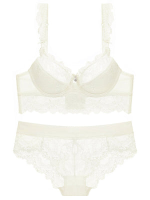 Ultra-thin sexy lace bra set