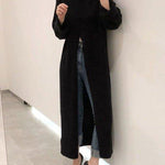 Sleeve Loose Casual Split Over the knee Long Sweater