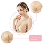 Gathered non-slip drawstring thick breathable strapless invisible bra