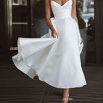 V-neck strap A-line dress