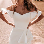 White Sling Ruffled Ball Gown