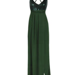 Sequins High Slit Self-tie Backless Maxi Dress