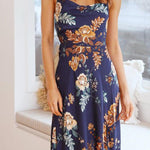 Women's Dresses Floral Split Cami Midi Dress