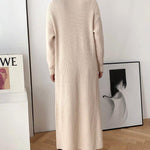 Slim-fit Sweater with High Neck Long Skirt and Pullover