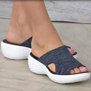 🔥SUMMER HOT SALE⚡Knitted wedge sports corrective sandals