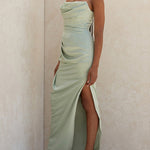 Tube top slit dress