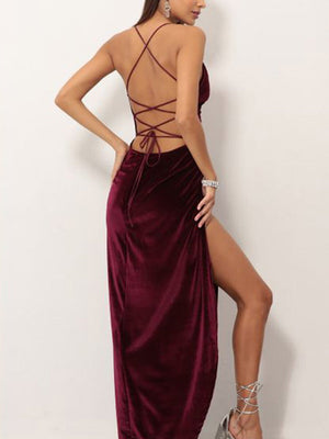 Sexy Elegant Sling Pleated Gown